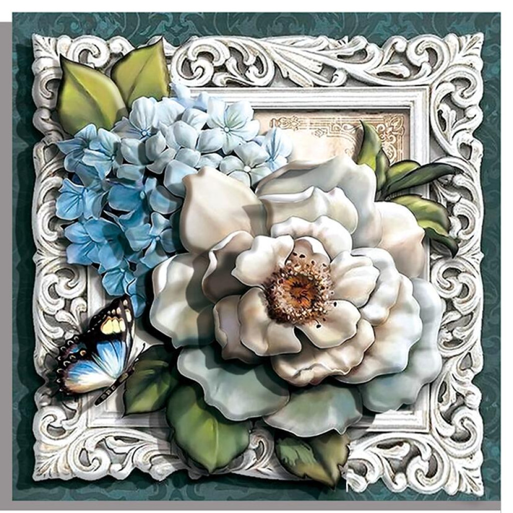 Объемная картина из бумаги 255 «Ажурная рамочка» 20*20 см, РТ150176, ТМ «Tela Artis»