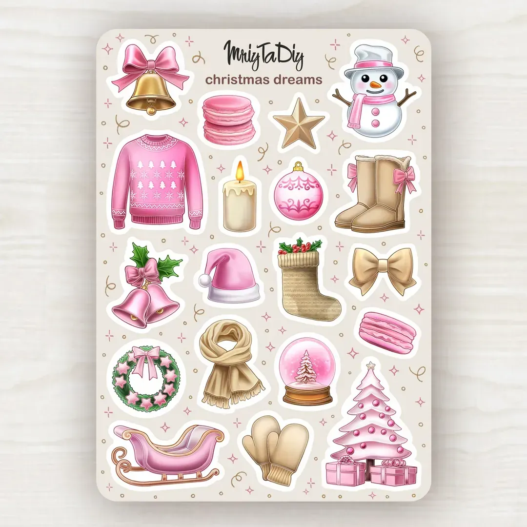 Стикер лист с наклейками MriyTaDiy, "Christmas Dreams"
