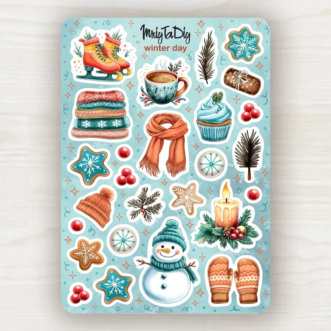Стікер лист з наклейками MriyTaDiy, "Winter Day"