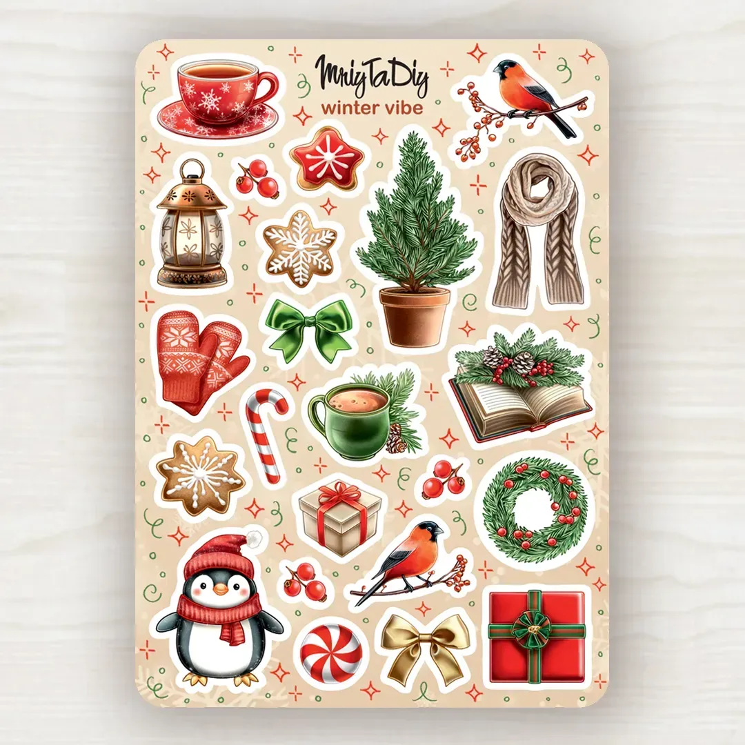 Стикер лист с наклейками MriyTaDiy, "Winter Vibe"