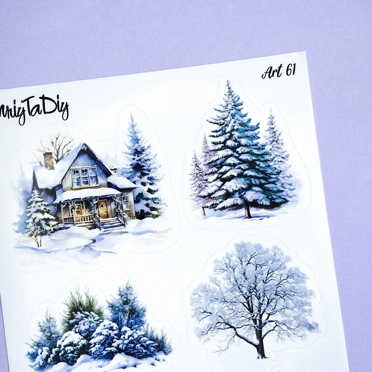 Стикер лист с наклейками MriyTaDiy, Art-61, "Зима" 1