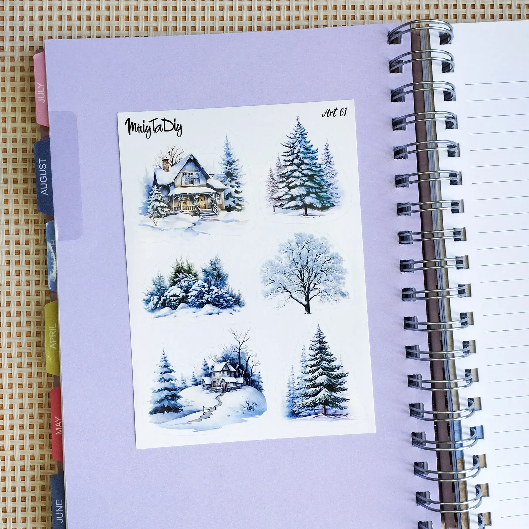 Стикер лист с наклейками MriyTaDiy, Art-61, "Зима" 3