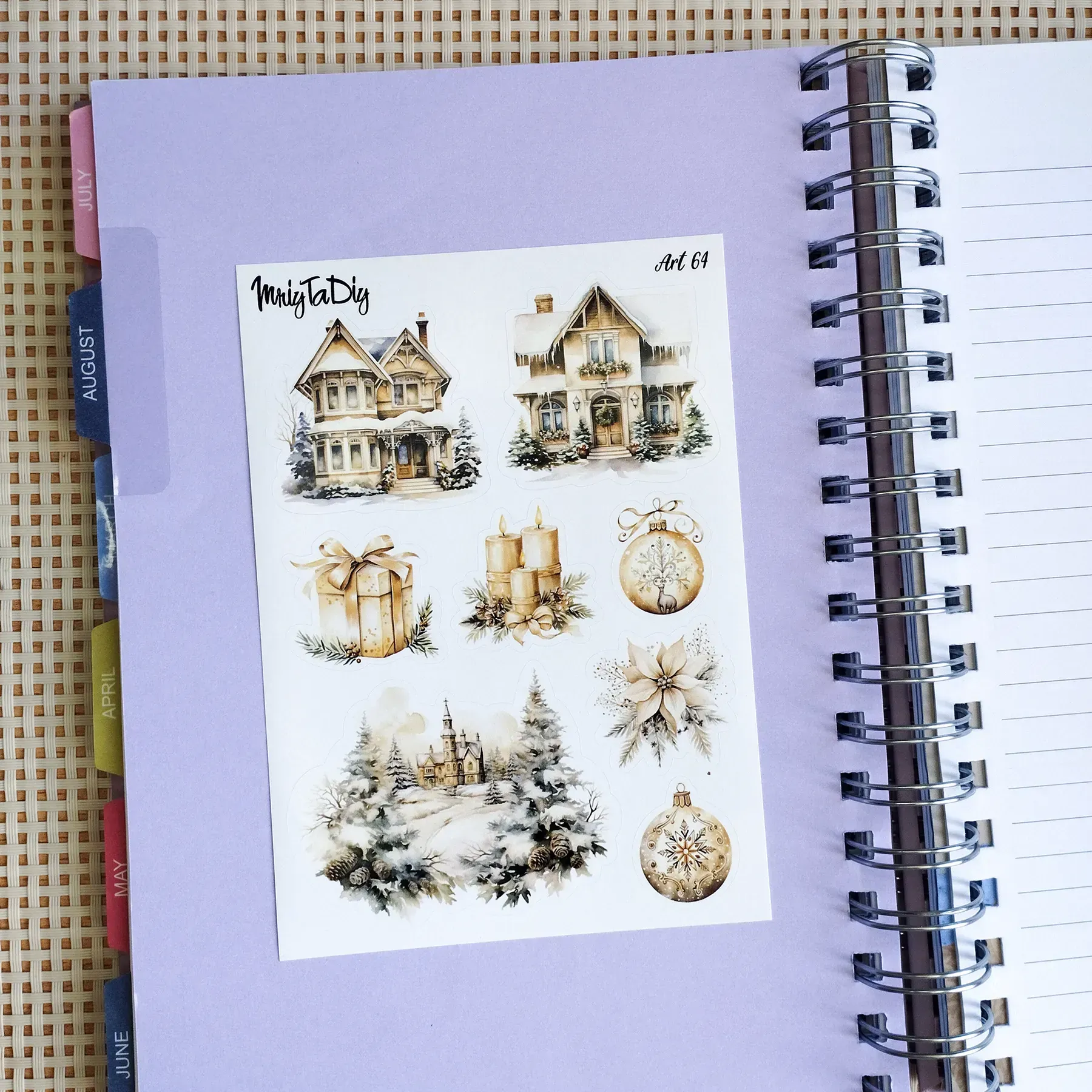 Стікер лист з наклейками MriyTaDiy, Art-64, "Зимові будинки" 1