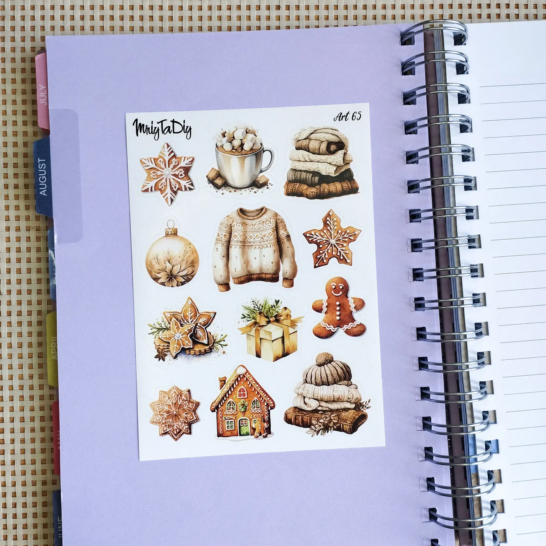 Стикер лист с наклейками MriyTaDiy, Art-65, "Сладкая зима" 1