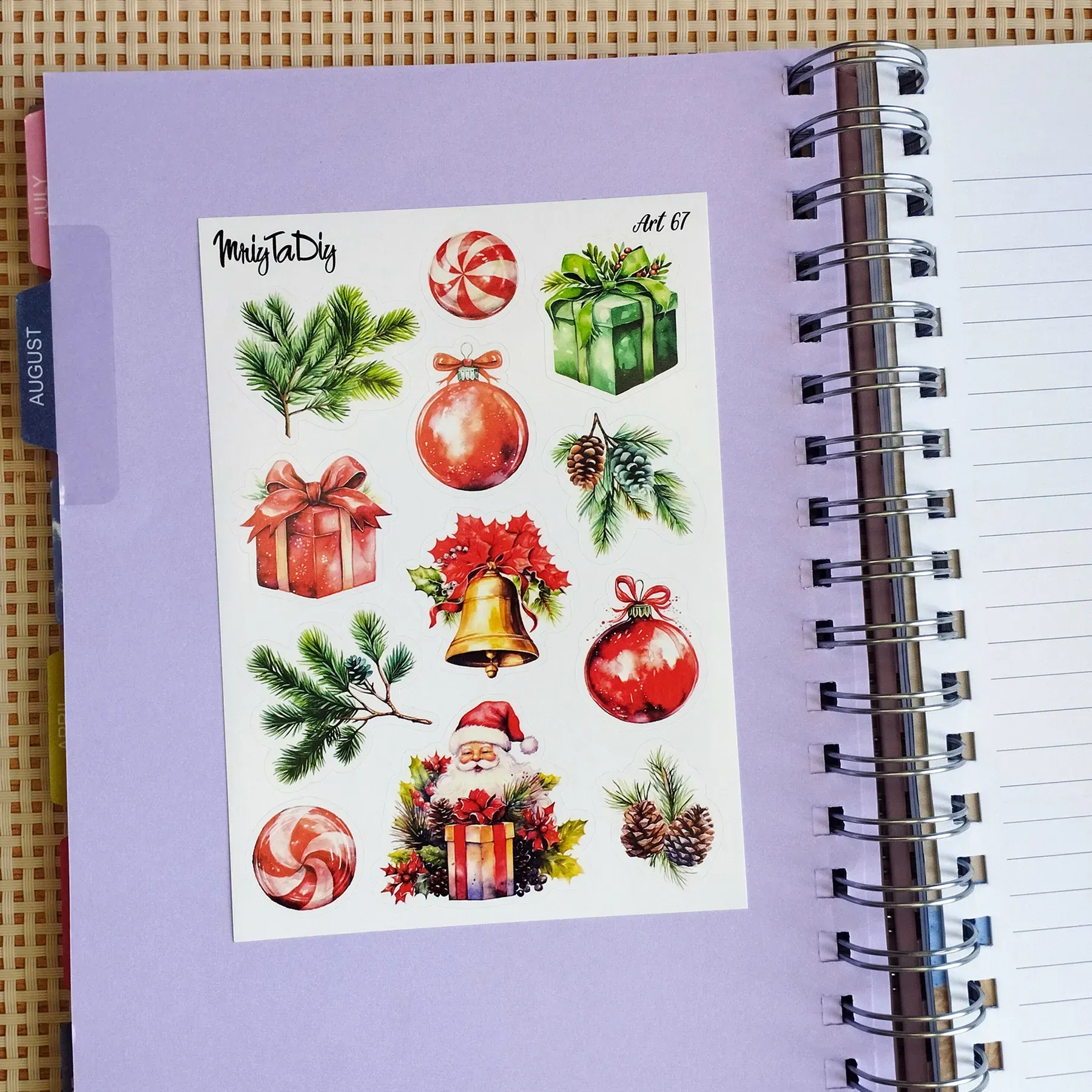 Стикер лист с наклейками MriyTaDiy, Art-67, "Рождественское чудо" 1