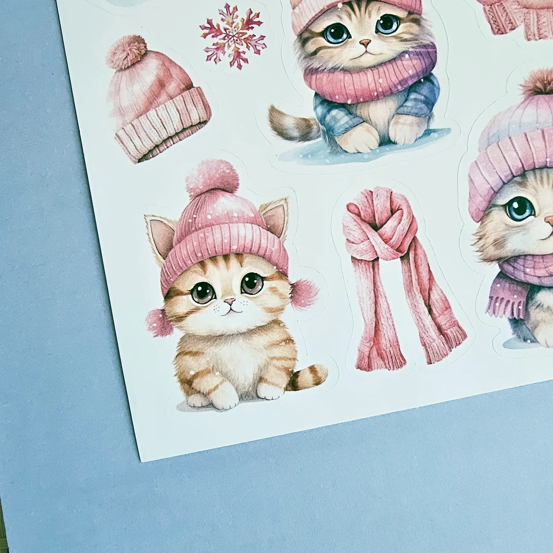 Стікер лист з наклейками MriyTaDiy, Art-69, "Зимові котики -1" 3