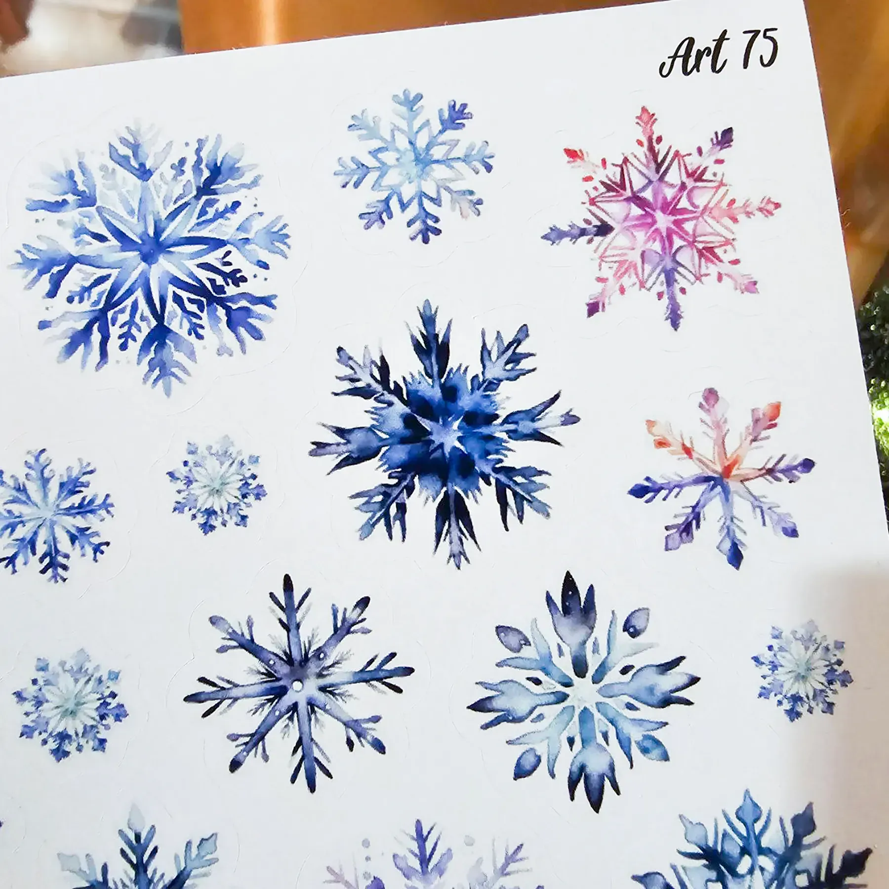 Стікер лист з наклейками MriyTaDiy, Art-75, "Сніжинки" 1