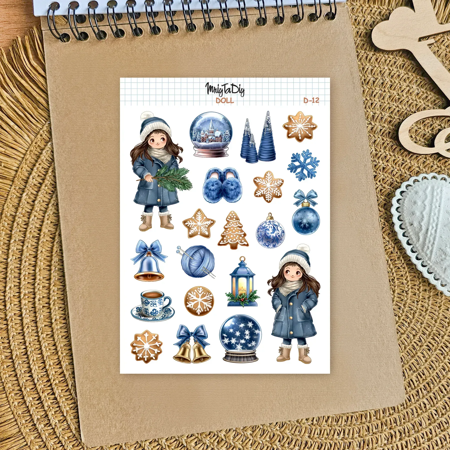 Стікер лист з наклейками MriyTaDiy, Doll-12, "Сніжна казка" 1