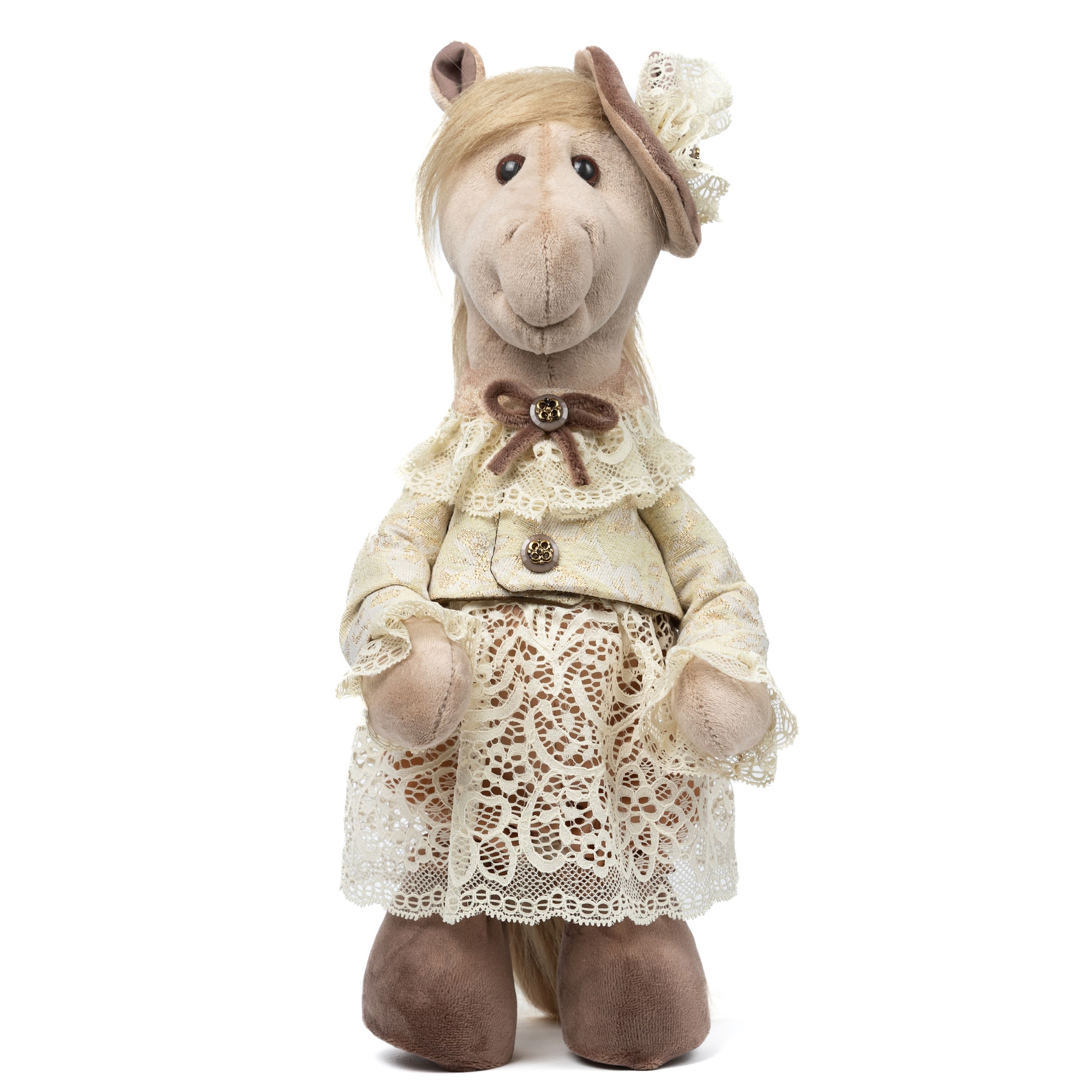 Кукла Тильда «Конек 2026» золото-бежевый, 262626/парча 1