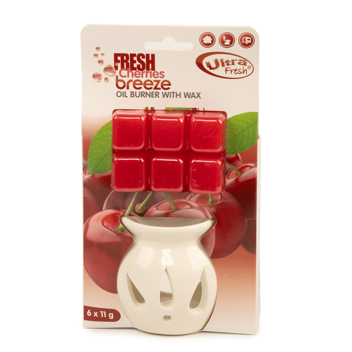 Аромалампа керамічна з 6 восковими кубиками по 11 г, аромат в асортименті, 11*8*12 см, 175000140 1