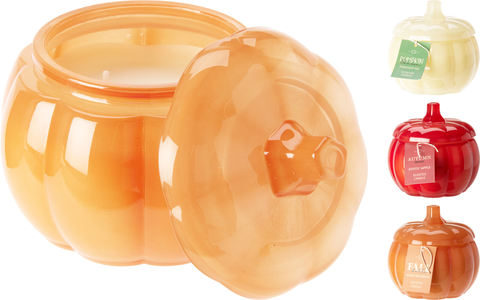 Ароматизована свічка у склі у формі гарбуза з кришкою, 9*9*10 см, ACC701460