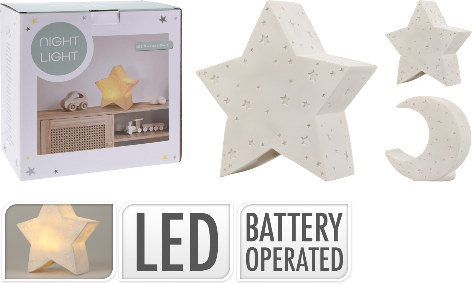 Ночник, 10*10*4,2 см, 2 вида в ассорт., батарейки: 3*AG13 (в комплекте), 795900100 1