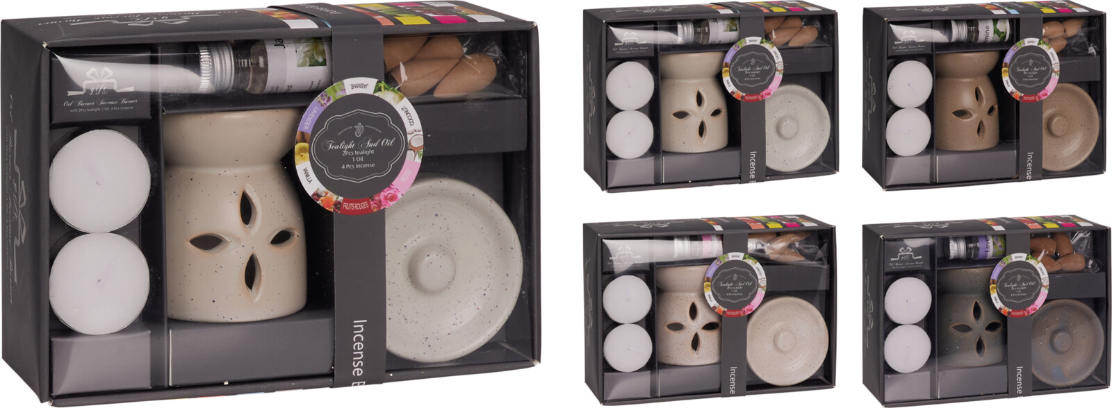 Подарунковий набір  9 пр., аромалампа 6,5*6,5*8 см, свічка 3,6*1,4 см, олія 6,3*2,5 см, CO1000070