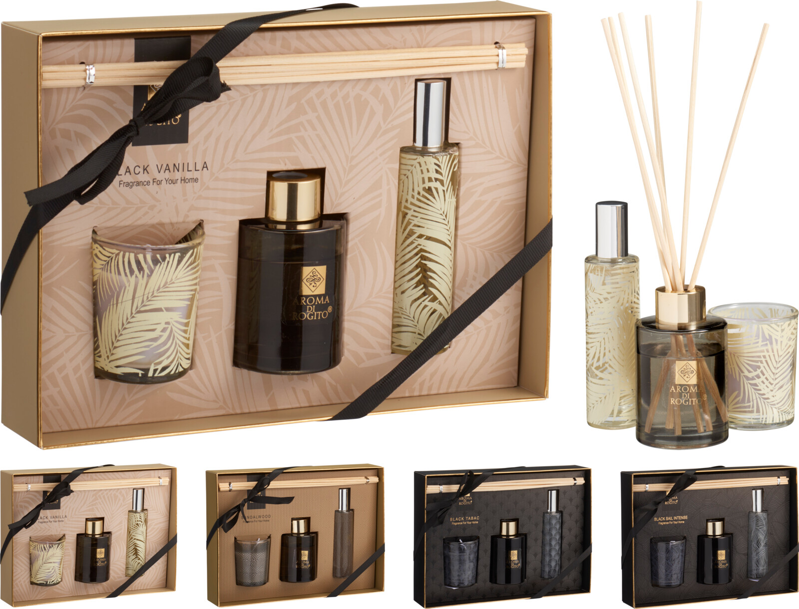 Подарунковий набір ароматів: дифузор 60 мл, ароматична свічка у склі, спрей для приміщення 100 мл, аромат в асортименті, CC5903092