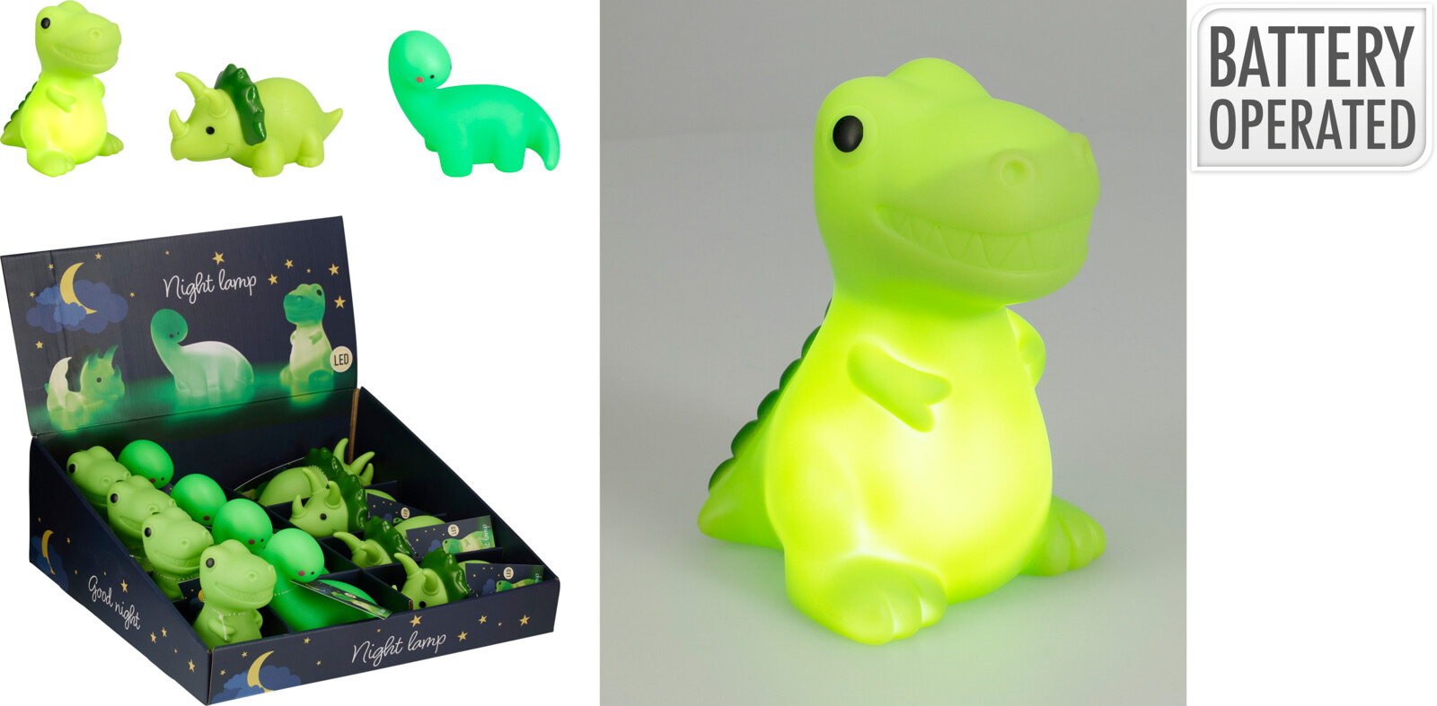Светильник «Динозаврик» в ассортименте, 14*7*9 см, батарейки: 3*LR44 (в комплекте), CX3900300 3