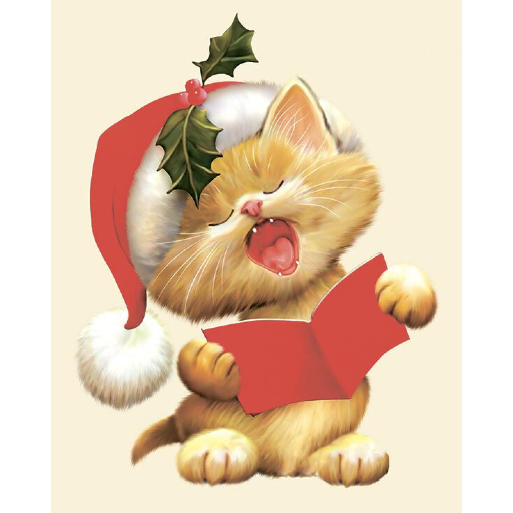 Объемная картина из бумаги 148 «Поющий котенок» (мини) 10*12,5 см, РТ150069, ТМ «Tela Artis»