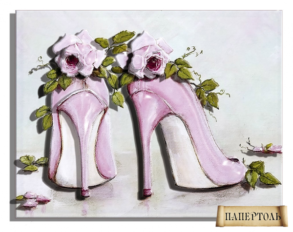 Объемная картина из бумаги 169 «Шебби Шик. Туфли» 11*14 см, РТ150090, ТМ «Tela Artis»