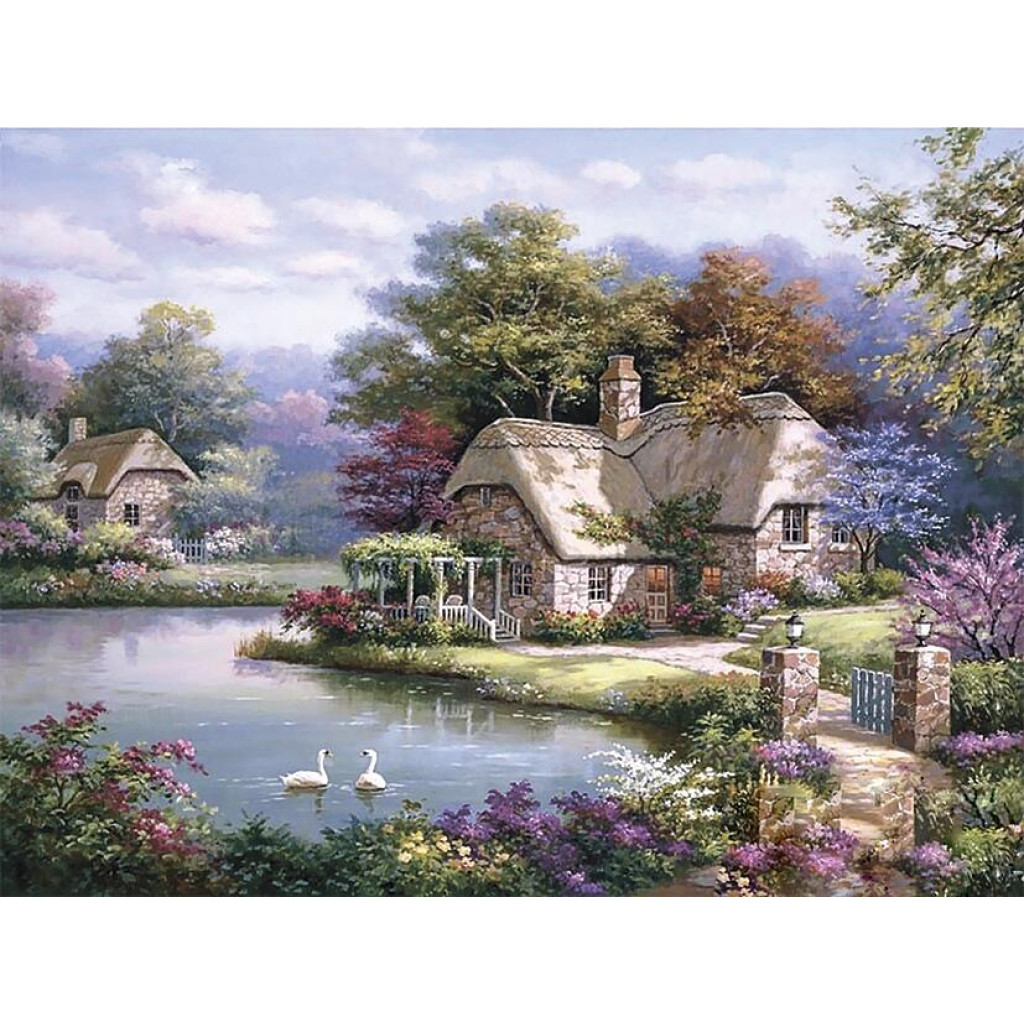 Объемная картина из бумаги 186 "Домик мечты. Коттедж у пруда" 20*27 см, РТ150107, ТМ "Tela Artis"