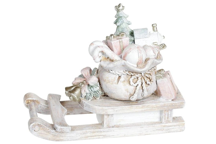 Статуэтка декоративная "Саны с подарками" 12,5 см, розово-бежевый, 707-819