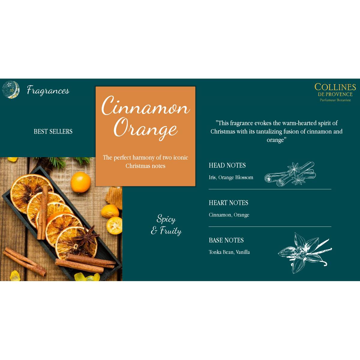 Диффузор 100 мл "Апельсин-корица" C4301COR, Collines de Provence 1