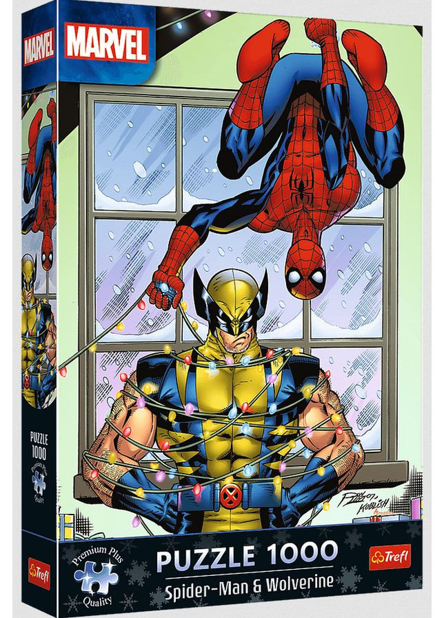 Пазл - "1000 Премиум Плюс" - XMAS: Человек-паук и Росомаха, Marvel Heroes, 12088, Trefl