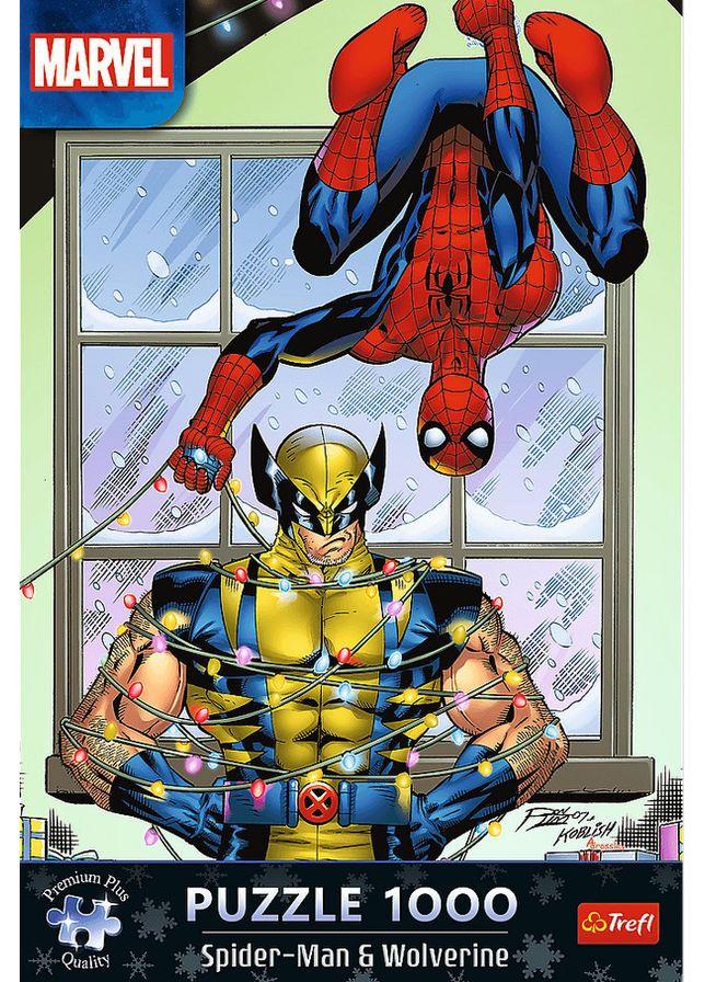 Пазл - "1000 Премиум Плюс" - XMAS: Человек-паук и Росомаха, Marvel Heroes, 12088, Trefl 1