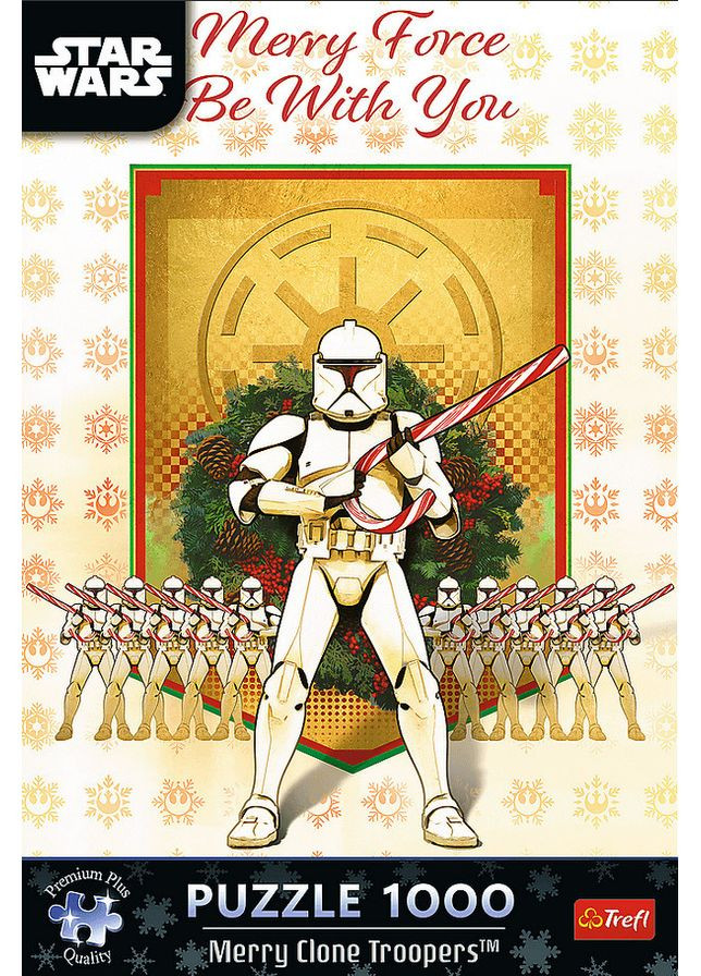Пазл - "1000 Преміум Плюс" - XMAS: Хай прибуде з тобою сила веселощів, Lucasfilm Star Wars, 12087, Trefl 1