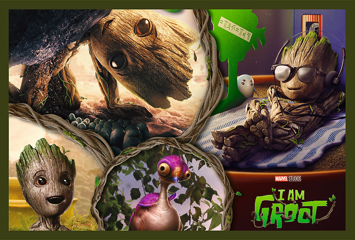 Пазлы "2x200" Marvel Heroes Я Грут, Trefl 2