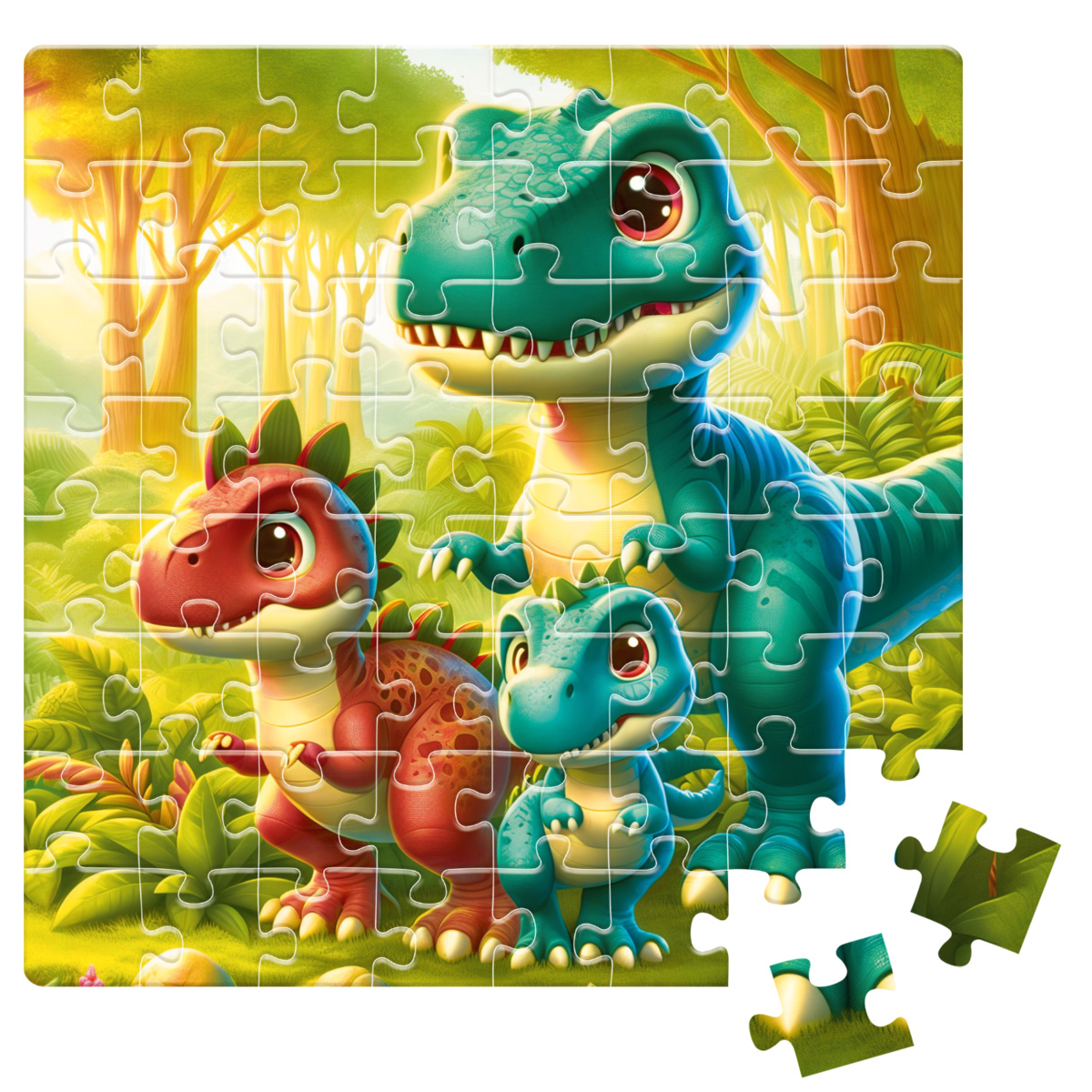 Пазлы "Веселые динозаврики" De.tail, 64 детали, DT1234-21 2