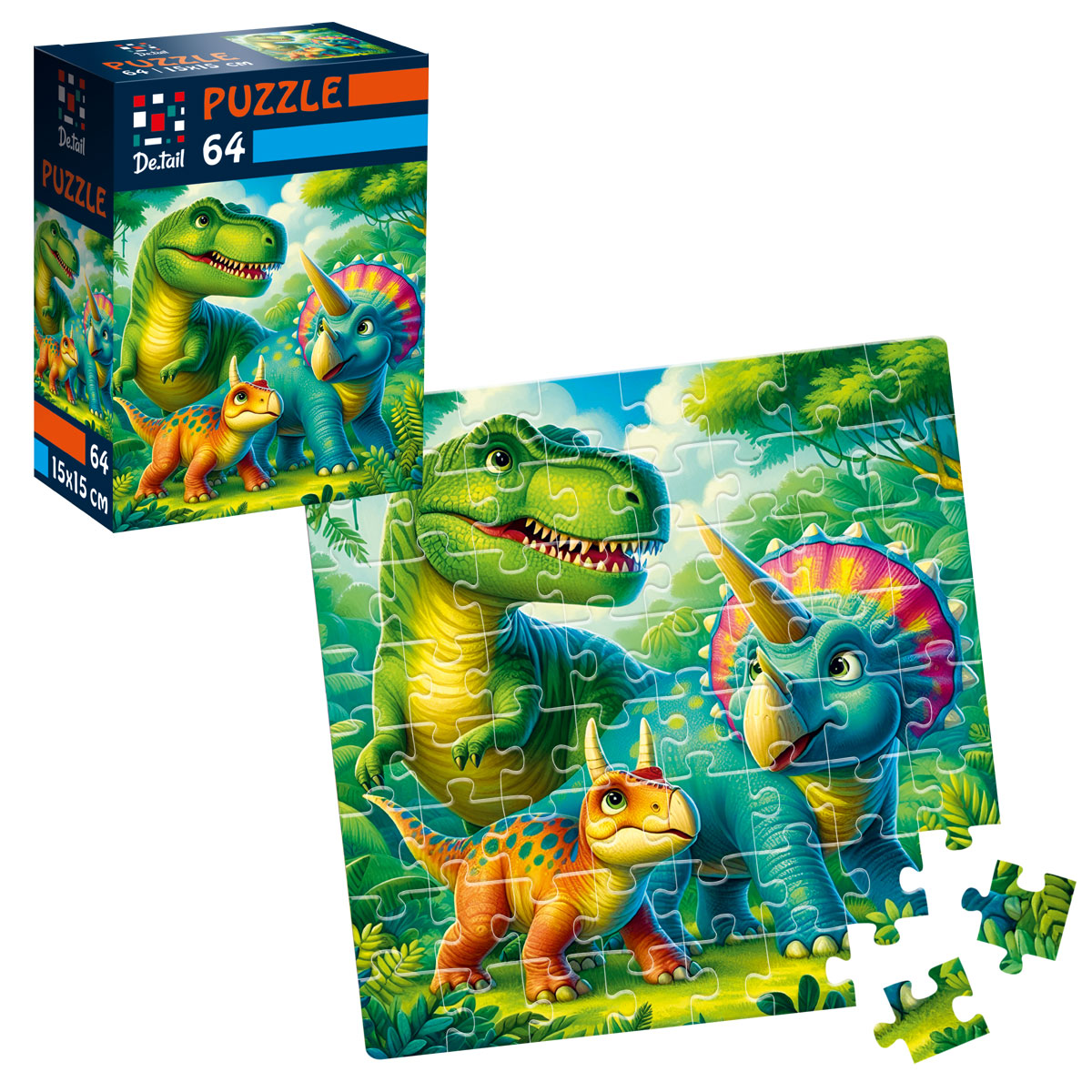 Пазлы "Доисторические друзья" De.tail, 64 детали, DT1234-08 1