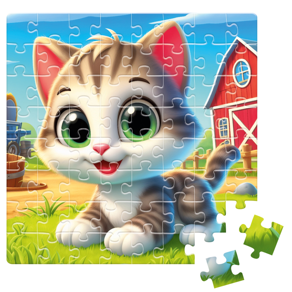 Пазлы "Забавный котенок" De.tail, 64 детали, DT1234-24 2