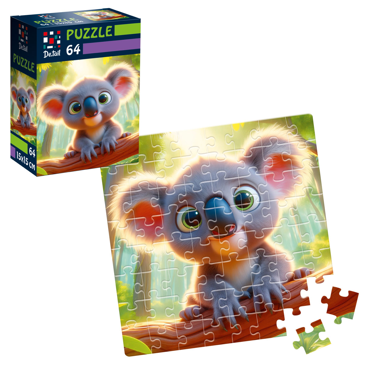 Пазлы "Коала на ветке" De.tail, 64 детали, DT1234-18 1