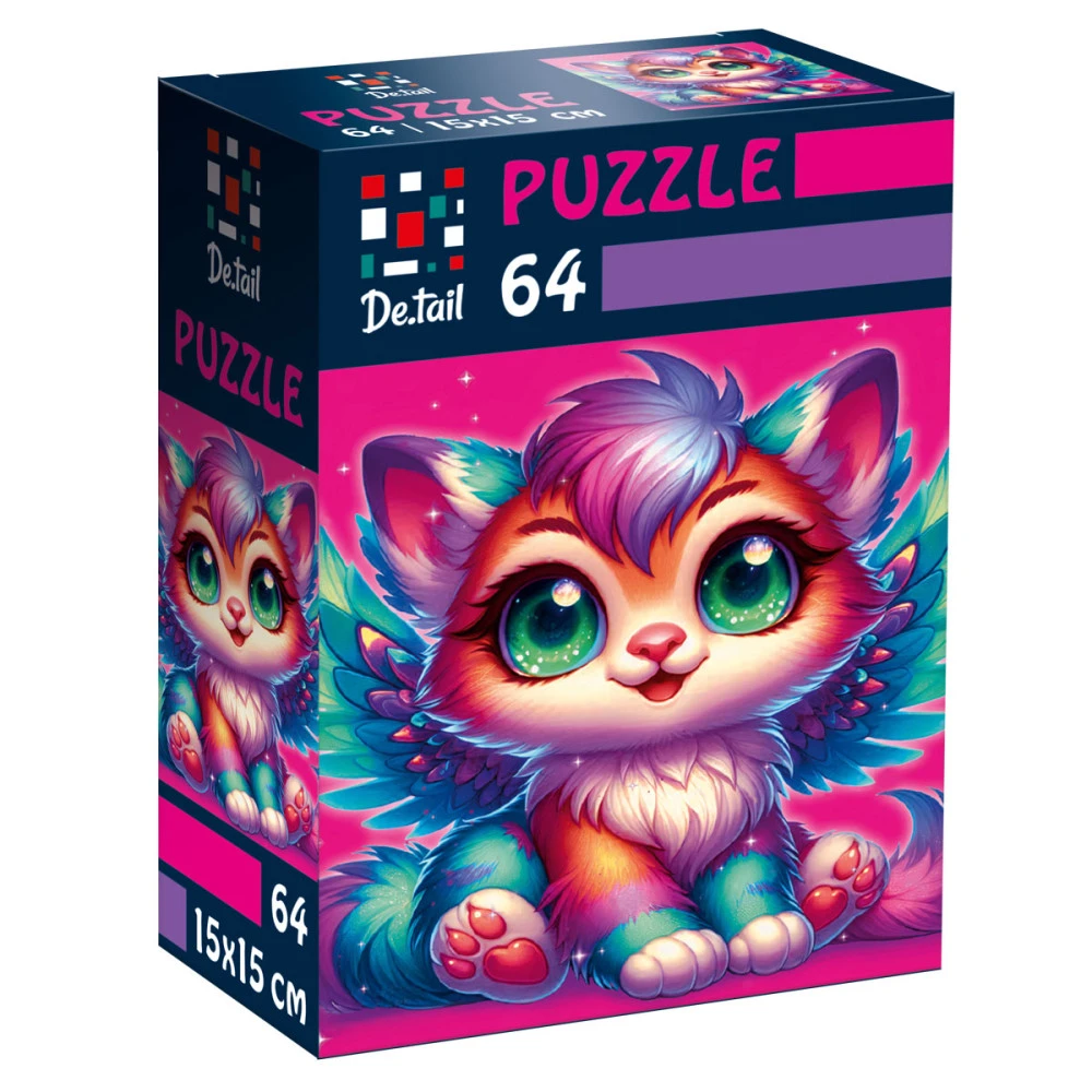 Пазлы "Крылатый котенок" De.tail, 64 детали, DT1234-04
