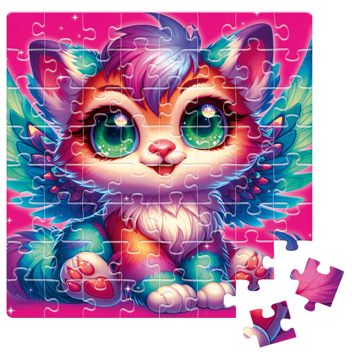 Пазлы "Крылатый котенок" De.tail, 64 детали, DT1234-04 1