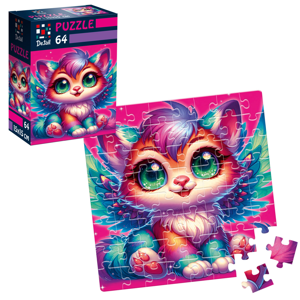 Пазлы "Крылатый котенок" De.tail, 64 детали, DT1234-04 2
