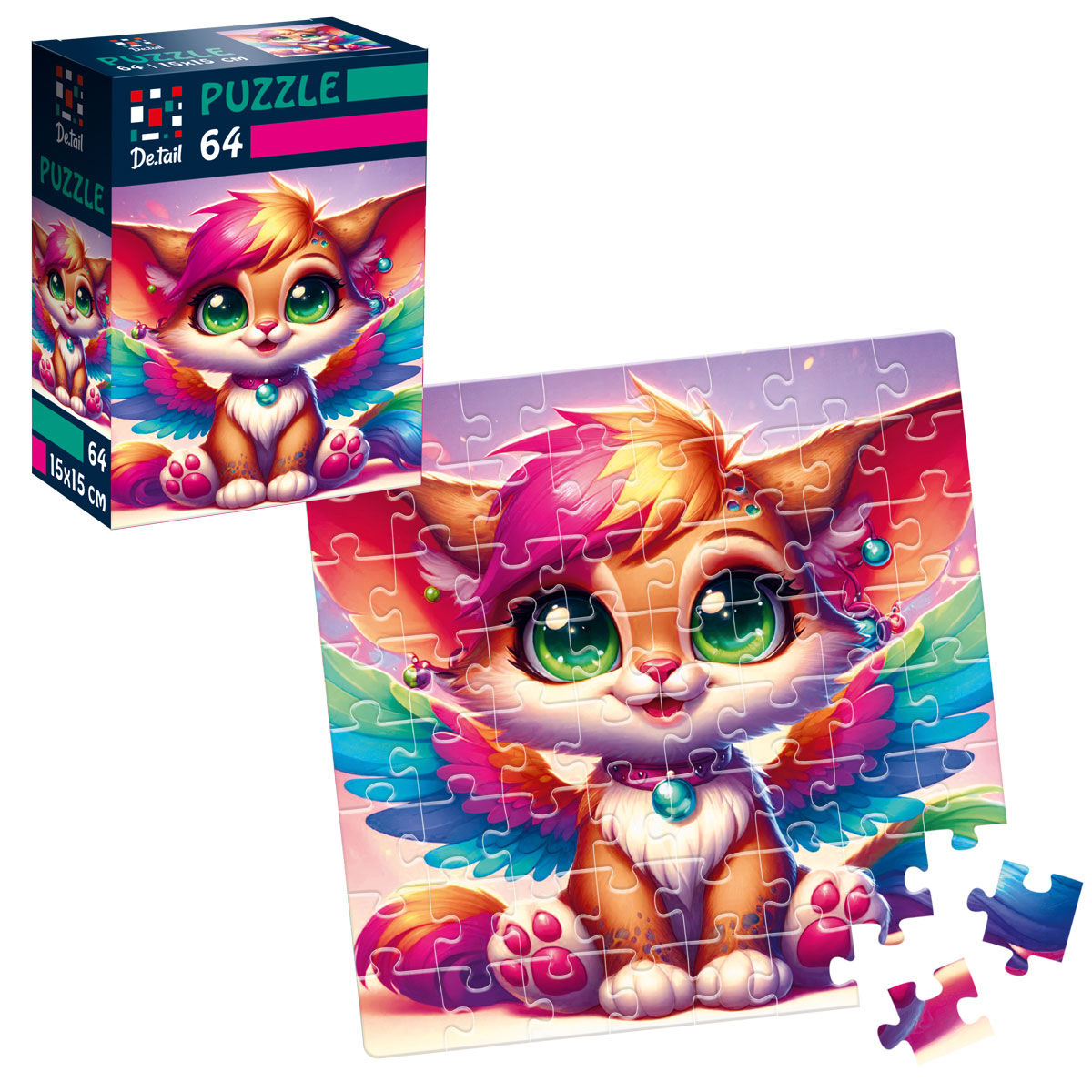 Пазлы "Крылатый лисенок" De.tail, 64 детали, DT1234-03 1