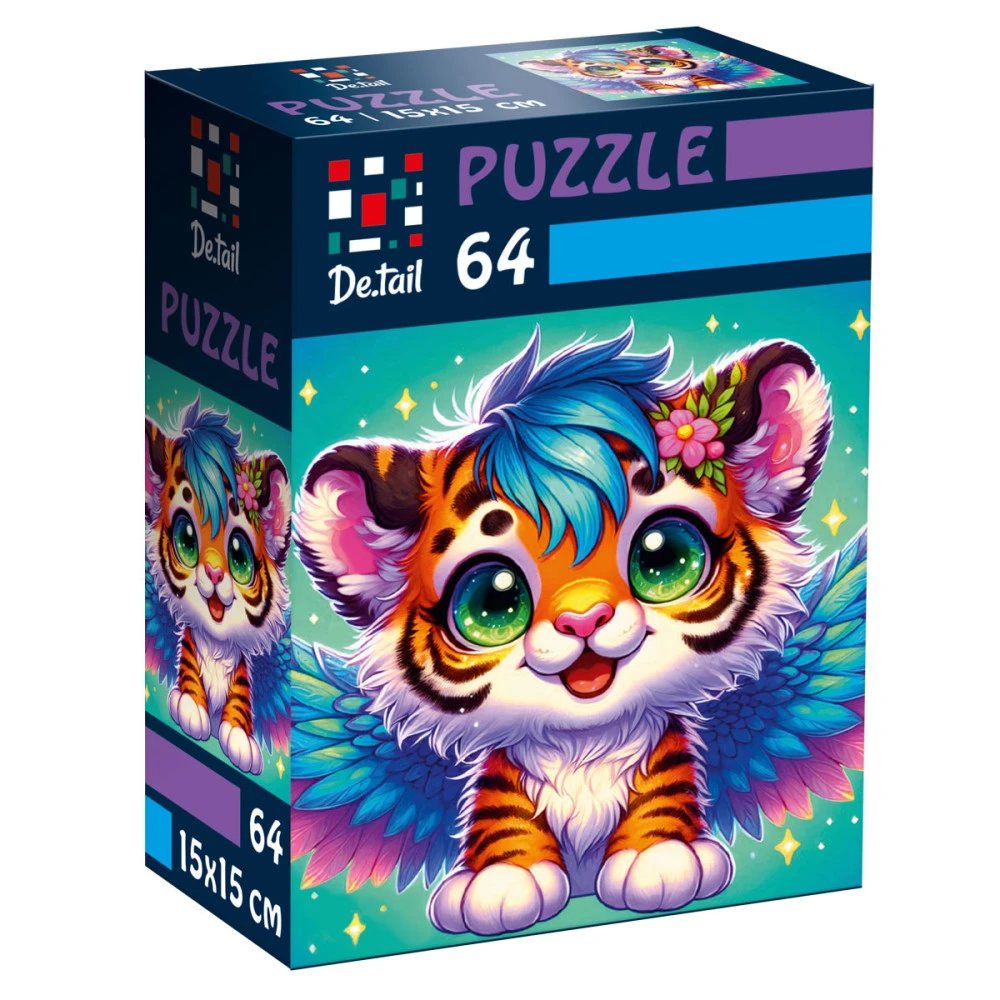 Пазлы "Крылатый тигренок" De.tail, 64 детали, DT1234-02