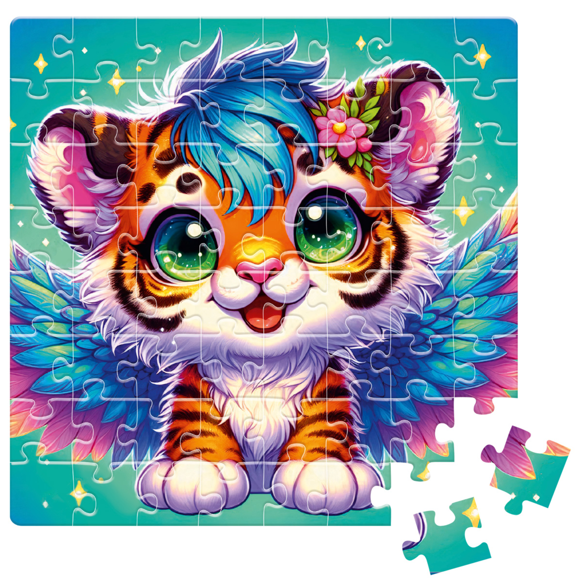 Пазлы "Крылатый тигренок" De.tail, 64 детали, DT1234-02 2