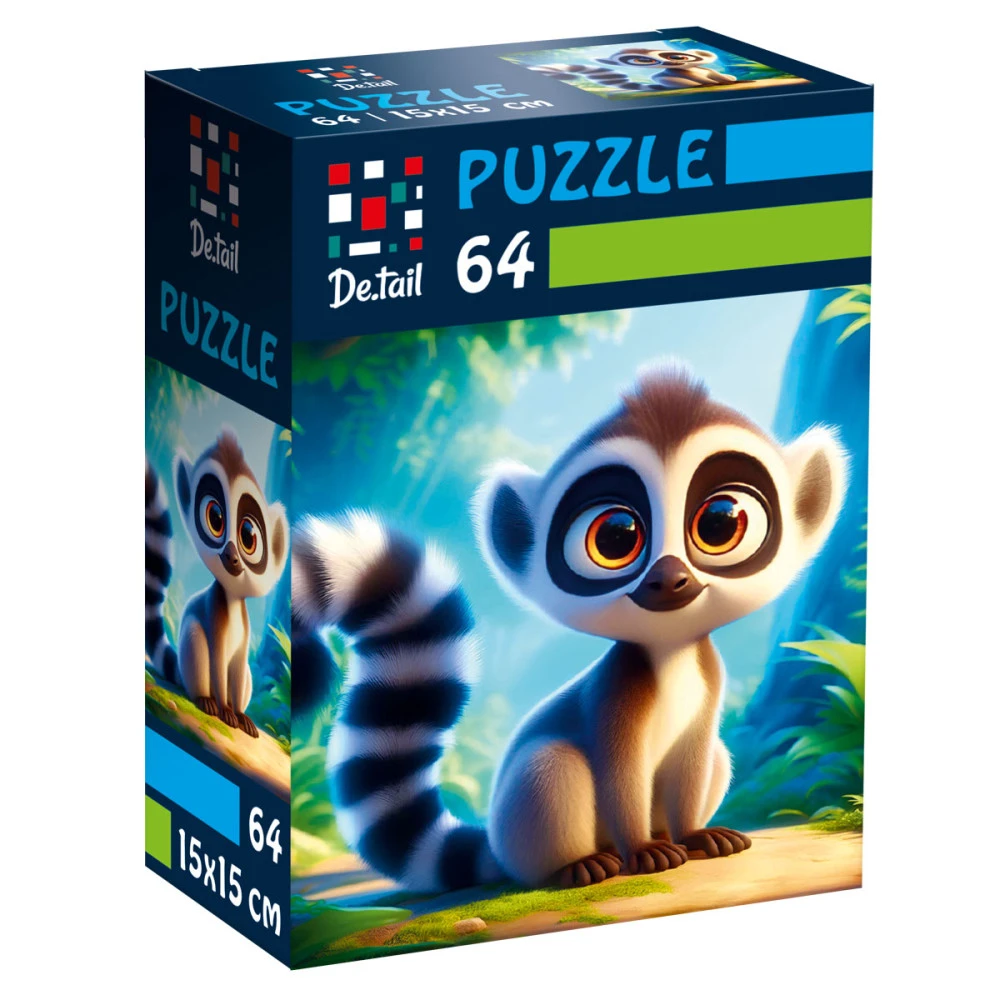 Пазлы "Лемур в джунглях" De.tail, 64 детали, DT1234-14