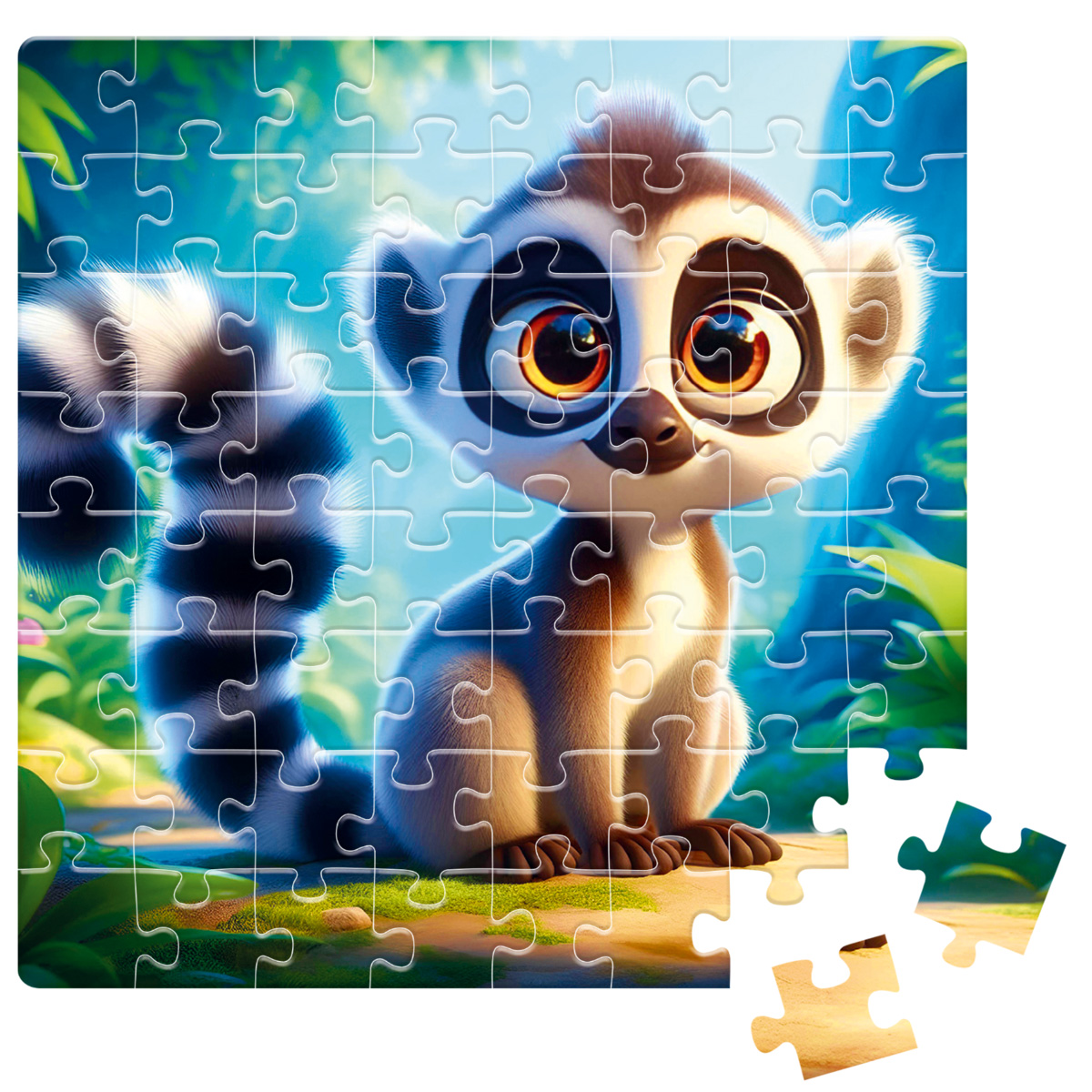 Пазлы "Лемур в джунглях" De.tail, 64 детали, DT1234-14 2