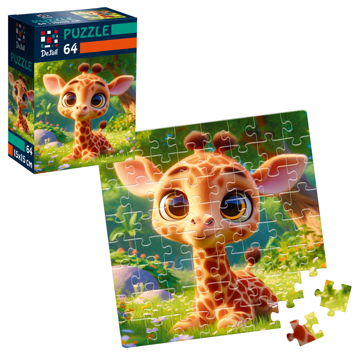 Пазлы "Малый жираф" De.tail, 64 детали, DT1234-13 1
