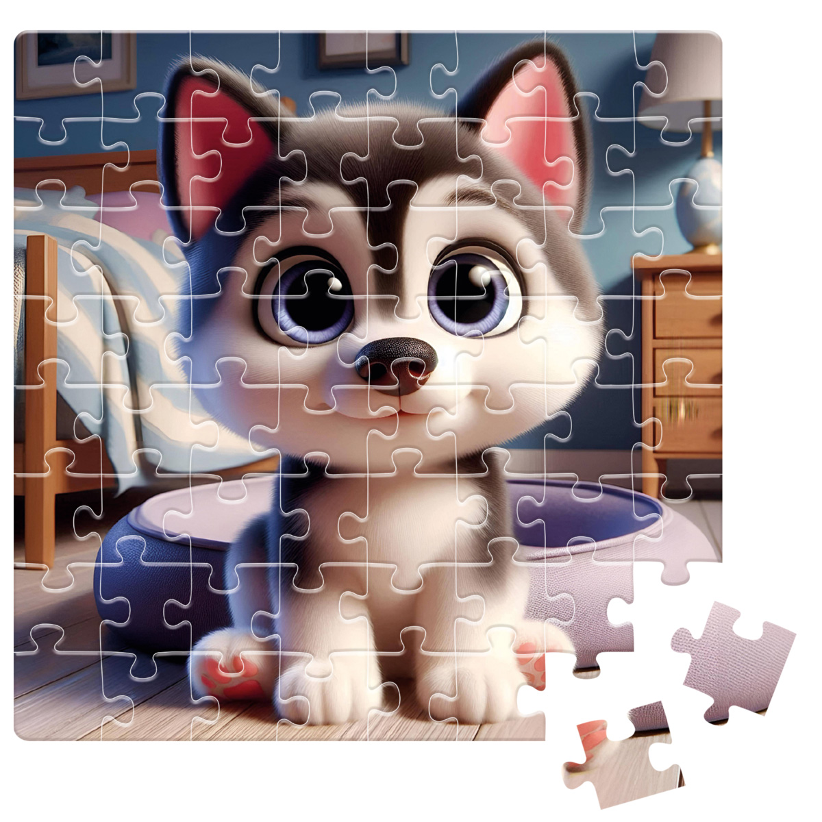 Пазлы "Малый хаски" De.tail, 64 детали, DT1234-16 2