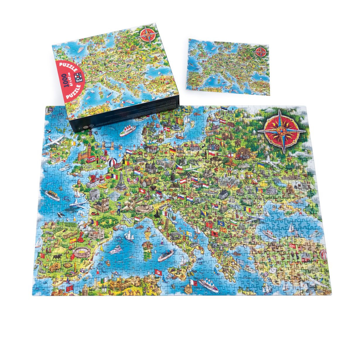 Пазлы "Карта Европы" De.tail, 1000 деталей, DT1000-16 1