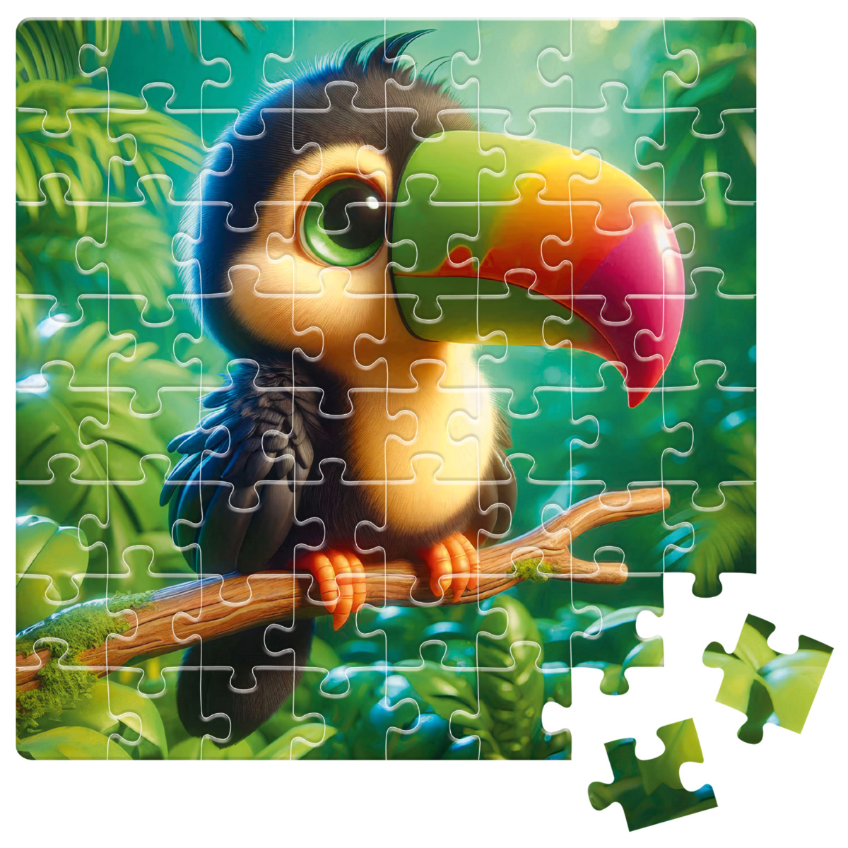 Пазлы "Птенчик в джунглях" De.tail, 64 детали, DT1234-17 2