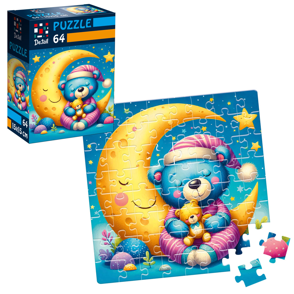 Пазлы "Сонный медвежонок" De.tail, 64 детали, DT1234-05 1