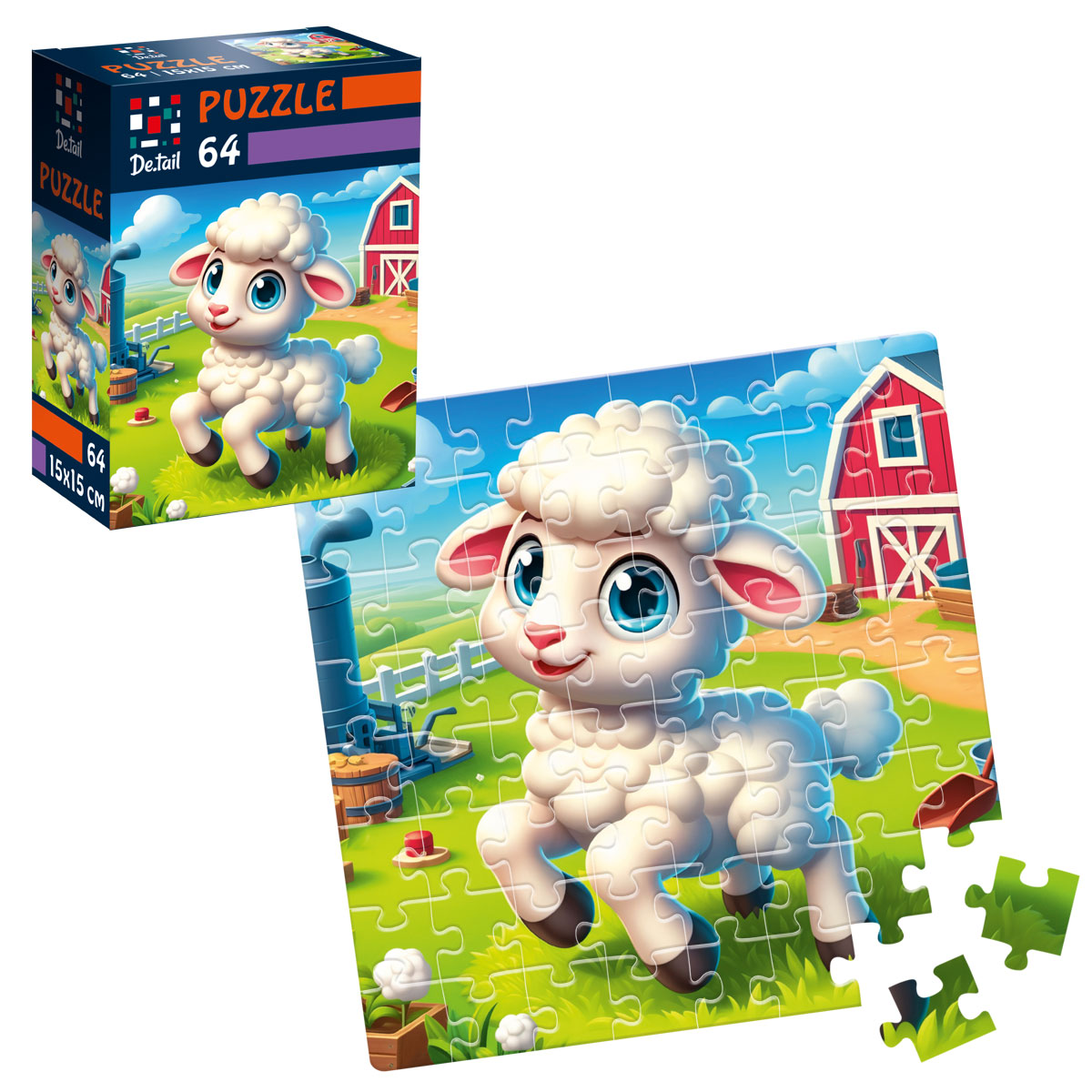 Пазлы "Ловкая овечка" De.tail, 64 детали, DT1234-22 1