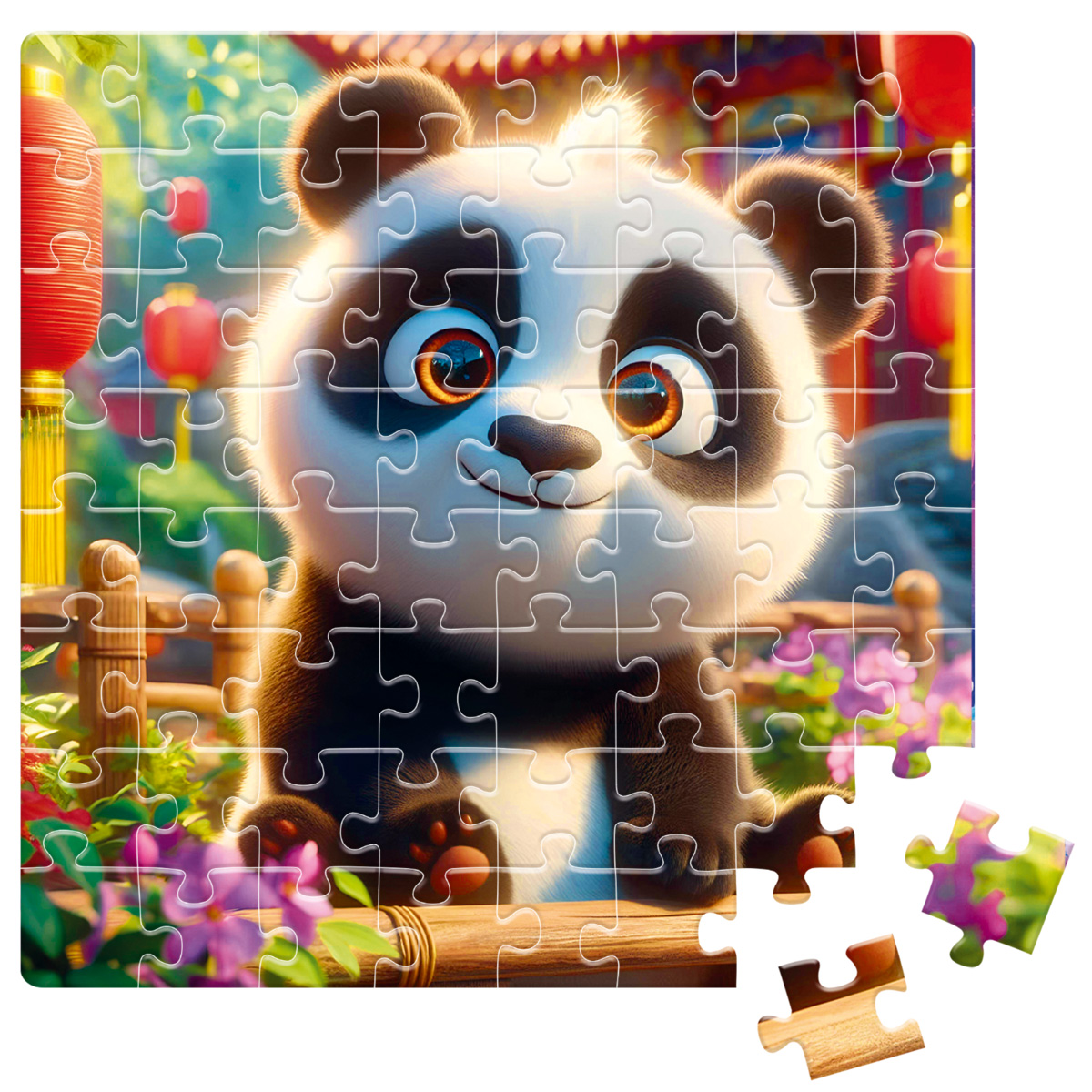 Пазлы "Улыбающаяся панда" De.tail, 64 детали, DT1234-10 2