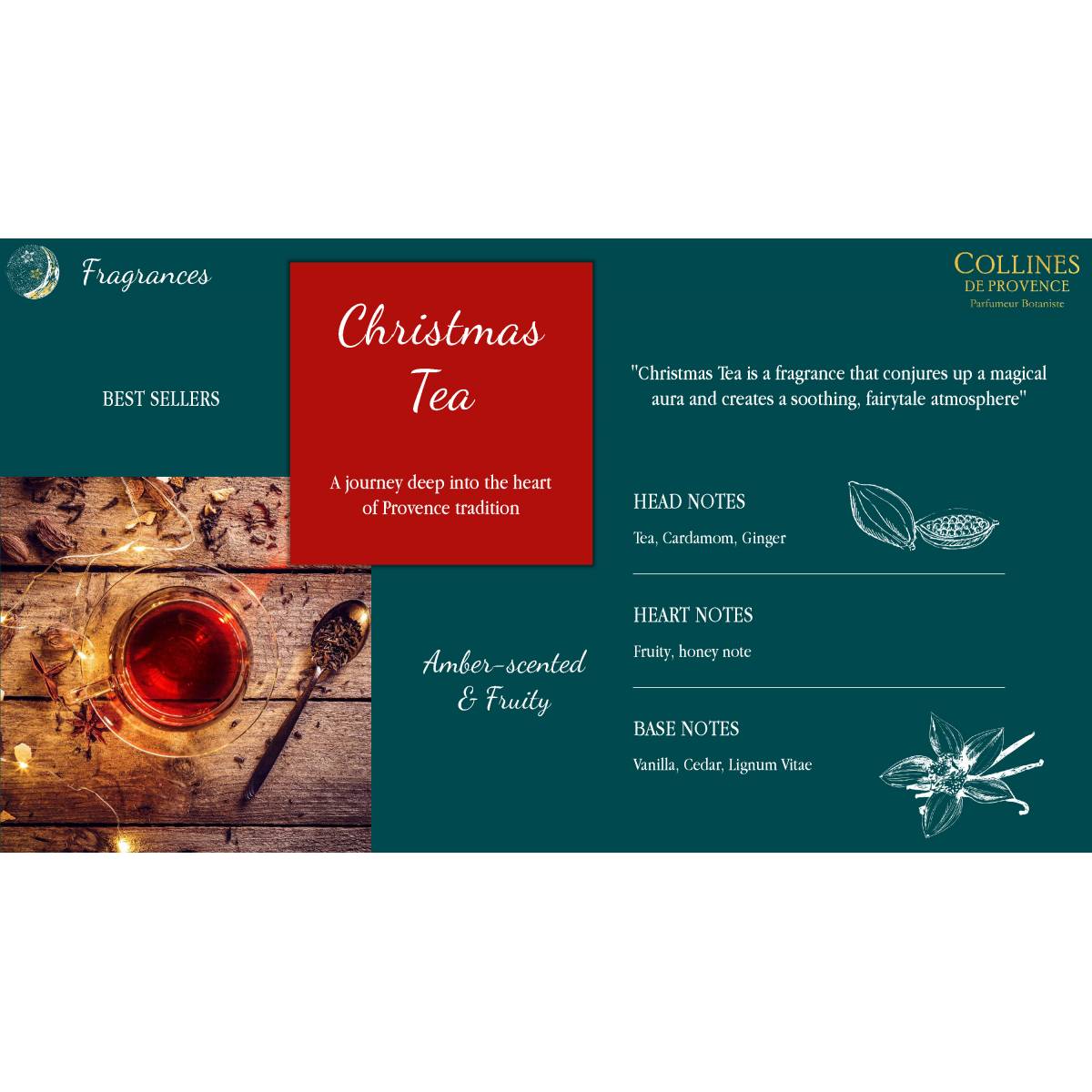 Свічка  "Різдвяний  чай"  180  г,  C4308TRM,  Collines  de  Provence 1