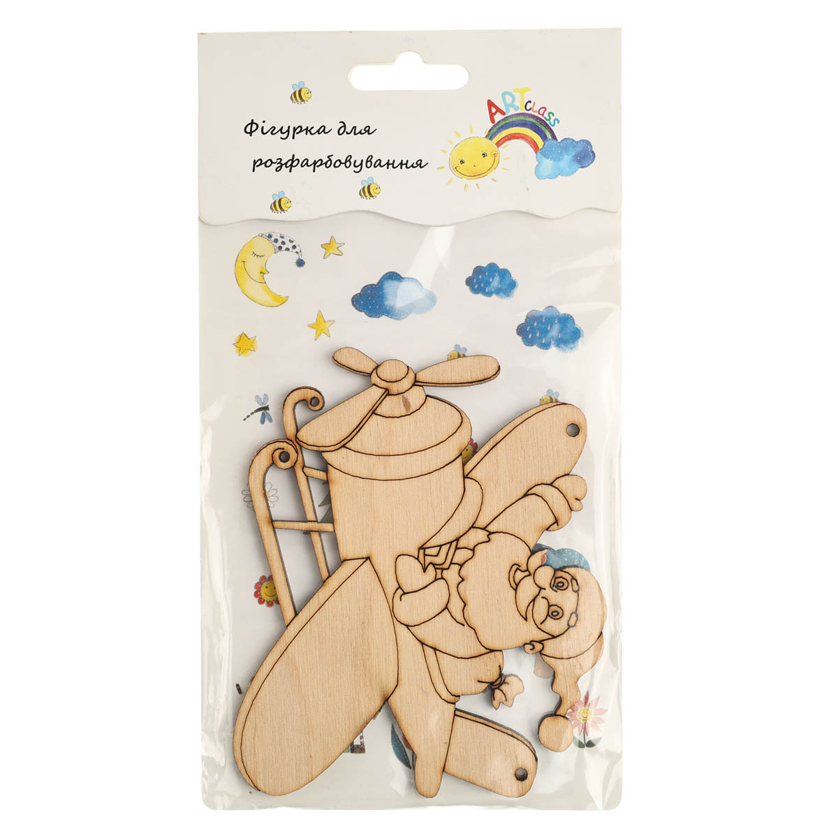 Заготівка дерев`яна "Санта на аероплані, підвіс, блістер", NY10-006-1-В