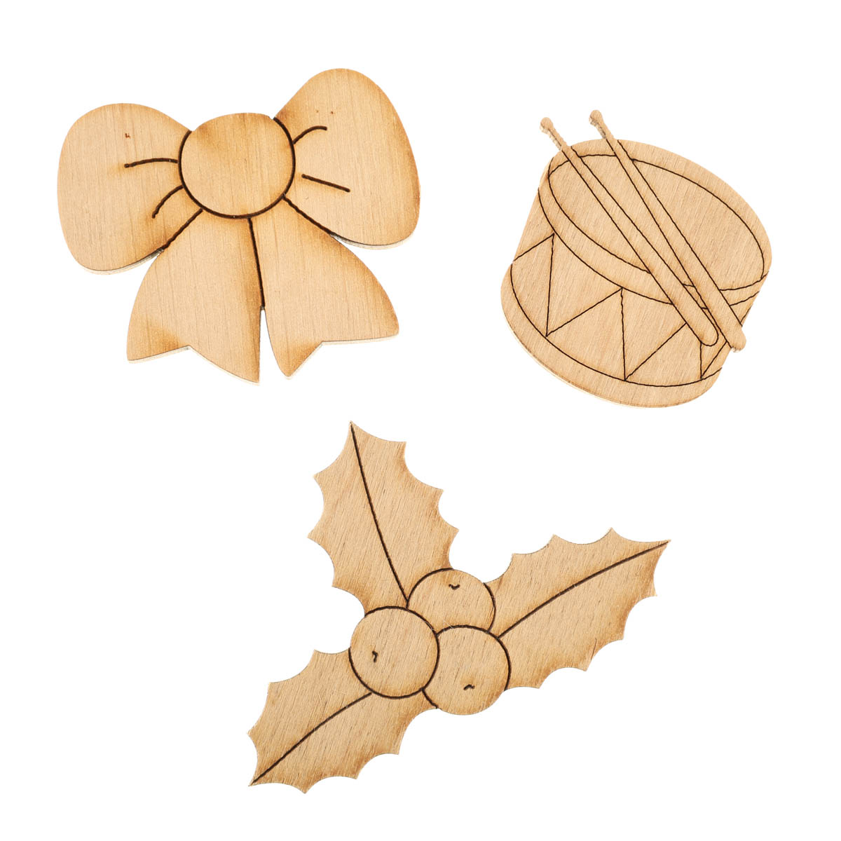 Заготовка деревянная Елочная игрушка №1, в ассортименте